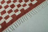 Moroccan Red Handmade Berber Checkered Rug – 6.2 x 8.8 ft