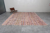 10 x 10.3 FT Moroccan Rug – Multicolor Striped with Geometric Diamond Pattern