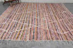 10 x 10.3 FT Moroccan Rug – Multicolor Striped with Geometric Diamond Pattern