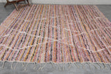 10 x 10.3 FT Moroccan Rug – Multicolor Striped with Geometric Diamond Pattern