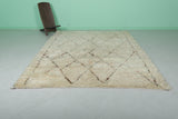 Handmade 6.9 x 9.3 FT Moroccan Wool Rug - Shaggy Beni Ourain with Diamond Pattern