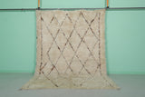 Handmade 6.9 x 9.3 FT Moroccan Wool Rug - Shaggy Beni Ourain with Diamond Pattern