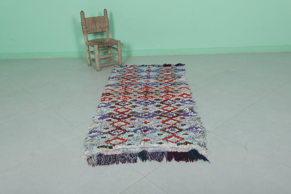 Colorful handmade berber Moroccan rug – 2.5 FT x 5.5 FT | Vibrant patterns