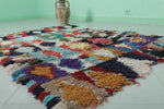 Colorful Moroccan Berber Rug – 3.8 x 5.7 ft Handmade Geometric Design