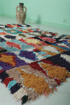 Colorful Moroccan Berber Rug – 3.8 x 5.7 ft Handmade Geometric Design