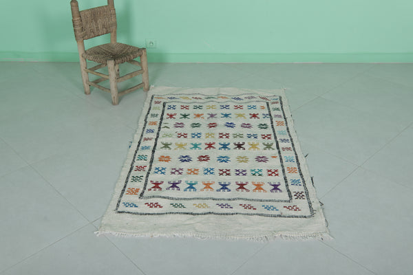 Handwoven berber Moroccan carpet – 3 FT x 4.9 FT | Artisan crafted accent rug