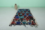 Colorful Moroccan Boucherouite Rug – 3.2 x 5.5 FT | Unique Handcrafted Carpet