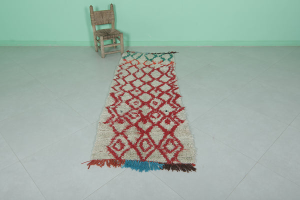 Colorful azilal Moroccan hallway rug - 2.4 FT X 6.5 FT - Unique berber handmade carpet