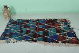 Colorful Moroccan Boucherouite Rug – 3.2 x 5.5 FT | Unique Handcrafted Carpet