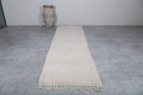 Moroccan runner rug – Elegant handwoven hallway rug 3.3 x 12.2 FT | Artisan wool carpet