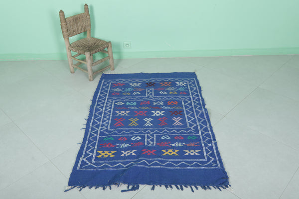 Moroccan berber handwoven kilim – 3.2 FT x 4.5 FT | Traditional wool rug