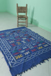 Moroccan Berber Handwoven Kilim – 3.2 FT x 4.5 FT | Traditional Wool Rug