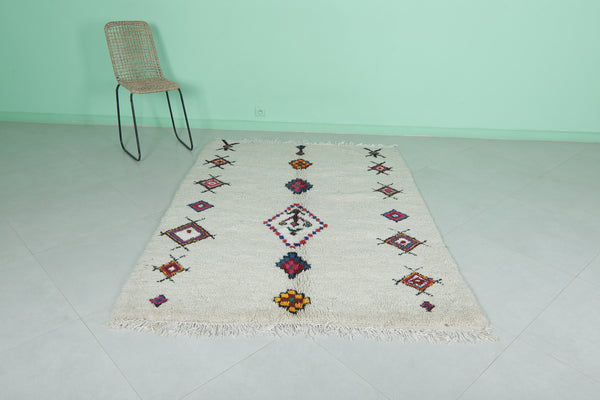 Moroccan handmade berber azilal rug – 4.8 x 6.7 ft | Unique tribal motif rug