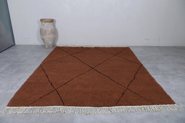 Brown trellis Moroccan rug – Custom sizes