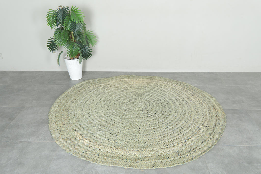 Round Moroccan hassira - 6.2 ft
