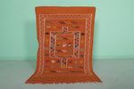 Vibrant Orange Moroccan Rug – 3 FT X 4.6 FT | Handmade Berber Design