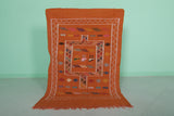 Vibrant Orange Moroccan Rug – 3 FT X 4.6 FT | Handmade Berber Design