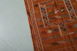 Vibrant Orange Moroccan Rug – 3 FT X 4.6 FT | Handmade Berber Design