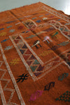 Vibrant Orange Moroccan Rug – 3 FT X 4.6 FT | Handmade Berber Design
