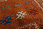 Vibrant Orange Moroccan Rug – 3 FT X 4.6 FT | Handmade Berber Design