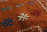 Vibrant Orange Moroccan Rug – 3 FT X 4.6 FT | Handmade Berber Design