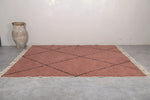 Custom Indian Red Rug with Black Striped Patterns – Handmade