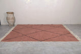 Custom Indian Red Rug with Black Striped Patterns – Handmade