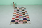 Moroccan Colorful Handmade Boucherouite Rug – 3 x 6.5 FT, Vibrant Patchwork Design