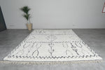 White Handmade Wool Rug 8 X 9 FT Berber Rug