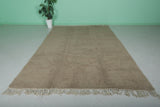 Natural Beige Moroccan Wool Rug - 7.3 x 10.6 ft Handwoven Area Rug