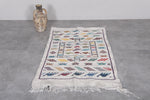 Amazing Flat Woven Berber Moroccan Rug – 3.1 FT x 4.6 FT | Handcrafted Artisan Design