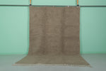 Natural Beige Moroccan Wool Rug - 7.3 x 10.6 ft Handwoven Area Rug