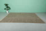 Natural Beige Moroccan Wool Rug - 7.3 x 10.6 ft Handwoven Area Rug