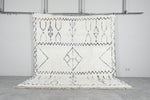 White Handmade Wool Rug 8 X 9 FT Berber Rug