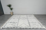 White Handmade Wool Rug 8 X 9 FT Berber Rug