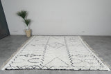White Handmade Wool Rug 8 X 9 FT Berber Rug