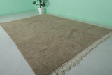 Natural Beige Moroccan Wool Rug - 7.3 x 10.6 ft Handwoven Area Rug