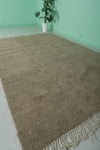 Natural Beige Moroccan Wool Rug - 7.3 x 10.6 ft Handwoven Area Rug