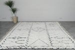 White Handmade Wool Rug 8 X 9 FT Berber Rug