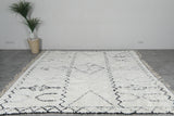 White Handmade Wool Rug 8 X 9 FT Berber Rug