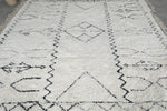 White Handmade Wool Rug 8 X 9 FT Berber Rug