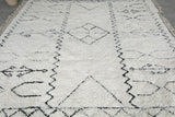 White Handmade Wool Rug 8 X 9 FT Berber Rug