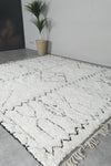 White Handmade Wool Rug 8 X 9 FT Berber Rug