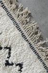 White Handmade Wool Rug 8 X 9 FT Berber Rug