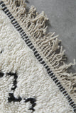 White Handmade Wool Rug 8 X 9 FT Berber Rug