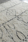 White Handmade Wool Rug 8 X 9 FT Berber Rug