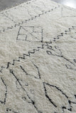 White Handmade Wool Rug 8 X 9 FT Berber Rug