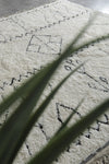 White Handmade Wool Rug 8 X 9 FT Berber Rug