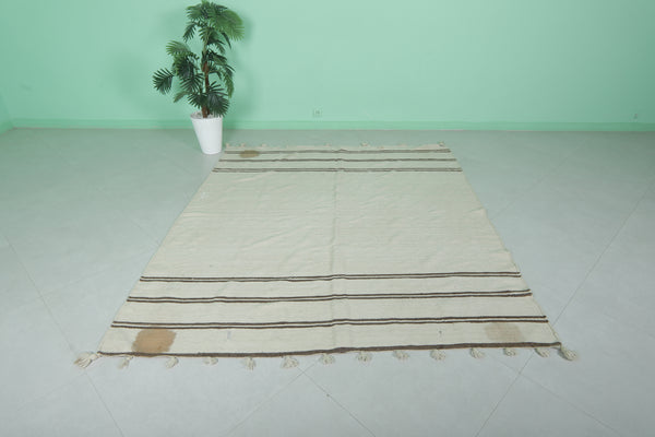 Handwoven berber Moroccan rug | 6.4 FT X 7.4 FT