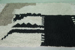 4.5 FT × 6.3 FT Moroccan Beni Ourain Rug – Abstract Black, White & Taupe Wool Rug